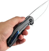 Kansept Knives Accipiter Framelock Timascus K1007E3 - Purple Timascus Inlay On Black Titanium Frame With S35VN Blade by Kansept Knives