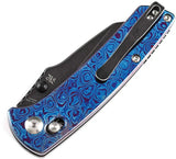 Kansept Knives Main Street Crosslock Blue K1015M1 - Timascus Handle CPM 20CV Blade EDC Knife by Kansept Knives