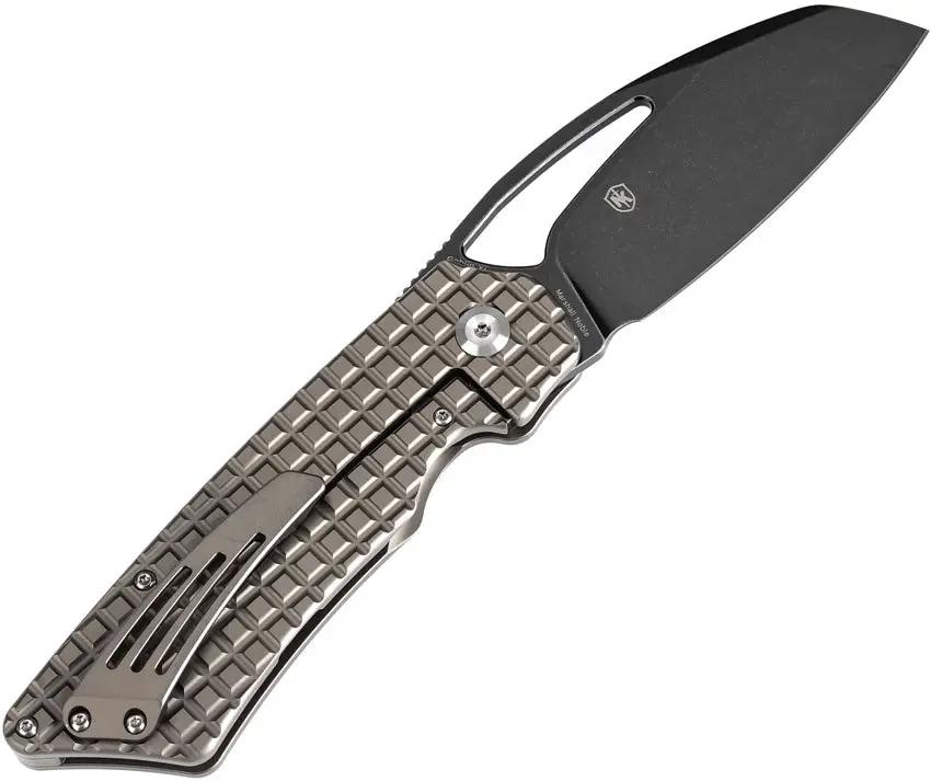 Kansept Knives Goblin XL Framelock Titanium K1016W1 - BlackWash CPM S35VN Blade With Bronze Anodized Titanium Handle by Kansept Knives