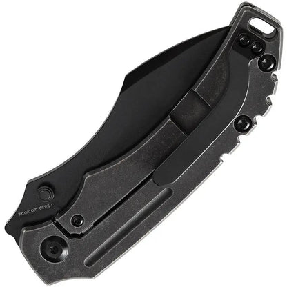 Kansept Knives Pelican EDC Framelock - 3-Inch S35VN Blade Black Stonewashed Titanium Handle by Kansept Knives