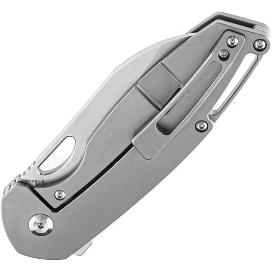 Kansept Knives Model 6 Framelock Titanium K1022A1 - Satin Bohler M390 Blade Gray Titanium Handle by Kansept Knives