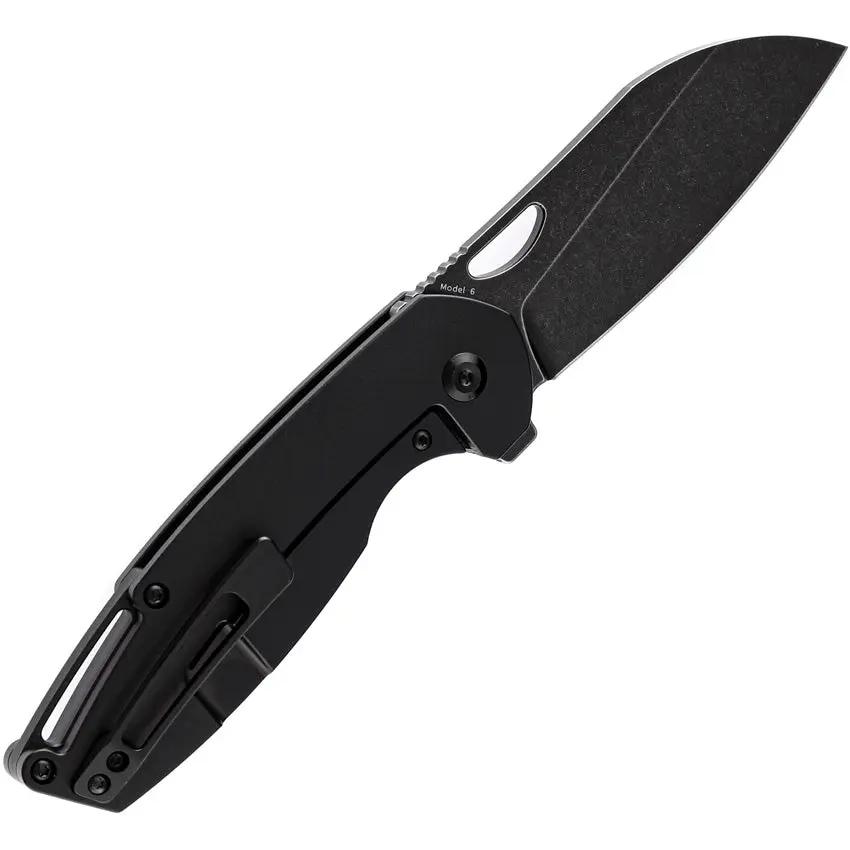 Kansept Knives Model 6 Framelock Black - Bohler M390 Blade, Black Titanium Handle by Kansept Knives