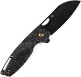 Kansept Knives Model 6 Framelock Shred CF - Carbon Fiber Handle and CPM-20CV Blade, Extended Tang, Pocket Clip by Kansept Knives