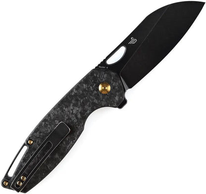 Kansept Knives Model 6 Framelock Shred CF - Carbon Fiber Handle and CPM-20CV Blade, Extended Tang, Pocket Clip by Kansept Knives