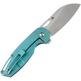 Kansept Knives Model 6 Framelock Orange Peel K1022B7 - CPM S35VN Blade Green Titanium Handle by Kansept Knives