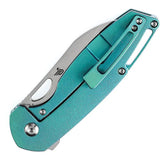 Kansept Knives Model 6 Framelock Orange Peel K1022B7 - CPM S35VN Blade Green Titanium Handle by Kansept Knives