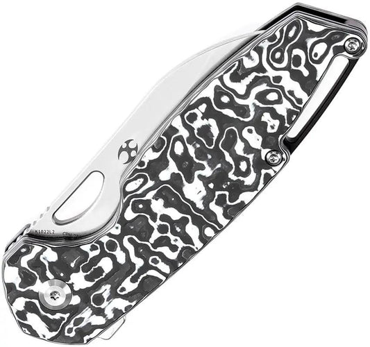 Kansept Knives Model 6 Linerlock Left-Handed - 3.25in CPM-20CV Wharncliffe Blade Nebula Carbon Fiber Handle by Kansept Knives