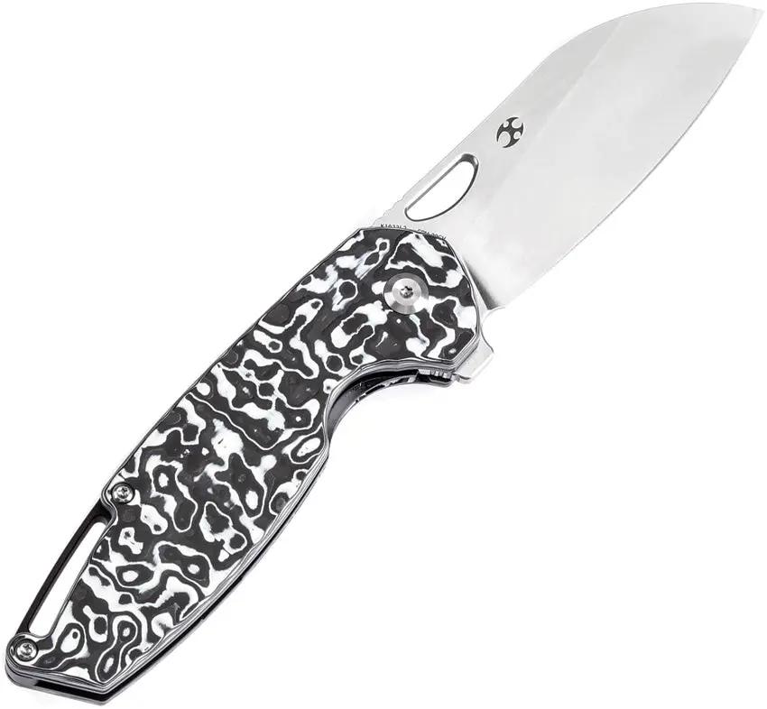 Kansept Knives Model 6 Linerlock Left-Handed - 3.25in CPM-20CV Wharncliffe Blade Nebula Carbon Fiber Handle by Kansept Knives
