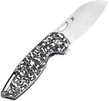 Kansept Knives Model 6 Linerlock Left-Handed - 3.25in CPM-20CV Wharncliffe Blade Nebula Carbon Fiber Handle by Kansept Knives