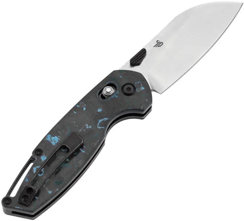 Kansept Knives Model 6 Crossbar Lock Arctic K1022V4 - S35VN Satin Sheepsfoot Blade, Arctic Storm Carbon Fiber Handle by Kansept Knives