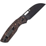 Kansept Knives Convict Framelock Copper CF K1023A4 - CPM-20CV Blade With Copper Carbon Fiber Handle by Kansept Knives