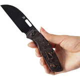 Kansept Knives Convict Framelock Copper CF K1023A4 - CPM-20CV Blade With Copper Carbon Fiber Handle by Kansept Knives