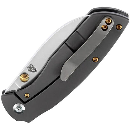 Kansept Knives Convict Framelock Gray - S35VN Blade, Gray Anodized Titanium Handle by Kansept Knives