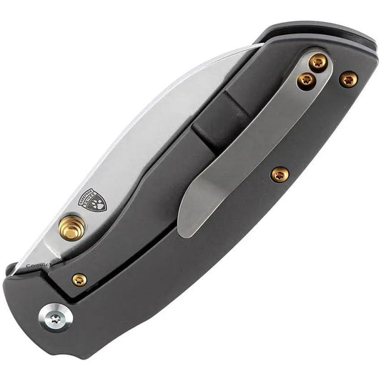 Kansept Knives Convict Framelock Gray - S35VN Blade, Gray Anodized Titanium Handle by Kansept Knives
