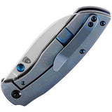 Kansept Knives Convict Framelock Blue K1023B2 - S35VN Satin Blade Blue Anodized Titanium Handle Pocket Clip by Kansept Knives