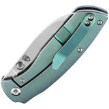 Kansept Knives Convict Framelock Green - S35VN Blade, Green Titanium Handle, 4.25in Closed by Kansept Knives