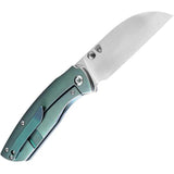 Kansept Knives Convict Framelock Green - S35VN Blade, Green Titanium Handle, 4.25in Closed by Kansept Knives