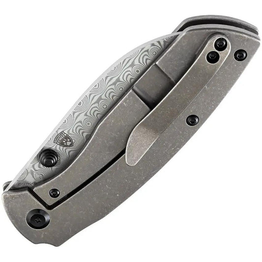Kansept Knives Convict Framelock Bronze K1023B4 Damascus Blade With Bronze Anodized Titanium Handle by Kansept Knives