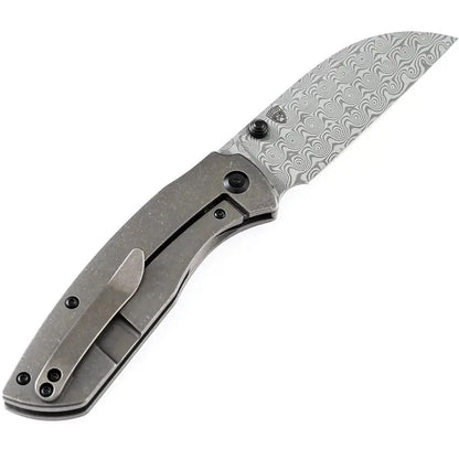 Kansept Knives Convict Framelock Bronze K1023B4 Damascus Blade With Bronze Anodized Titanium Handle by Kansept Knives