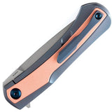 Kansept Knives Kratos Framelock - Blue Anodized Titanium Handle With Red Copper Inlay CPM S35VN Blade by Kansept Knives