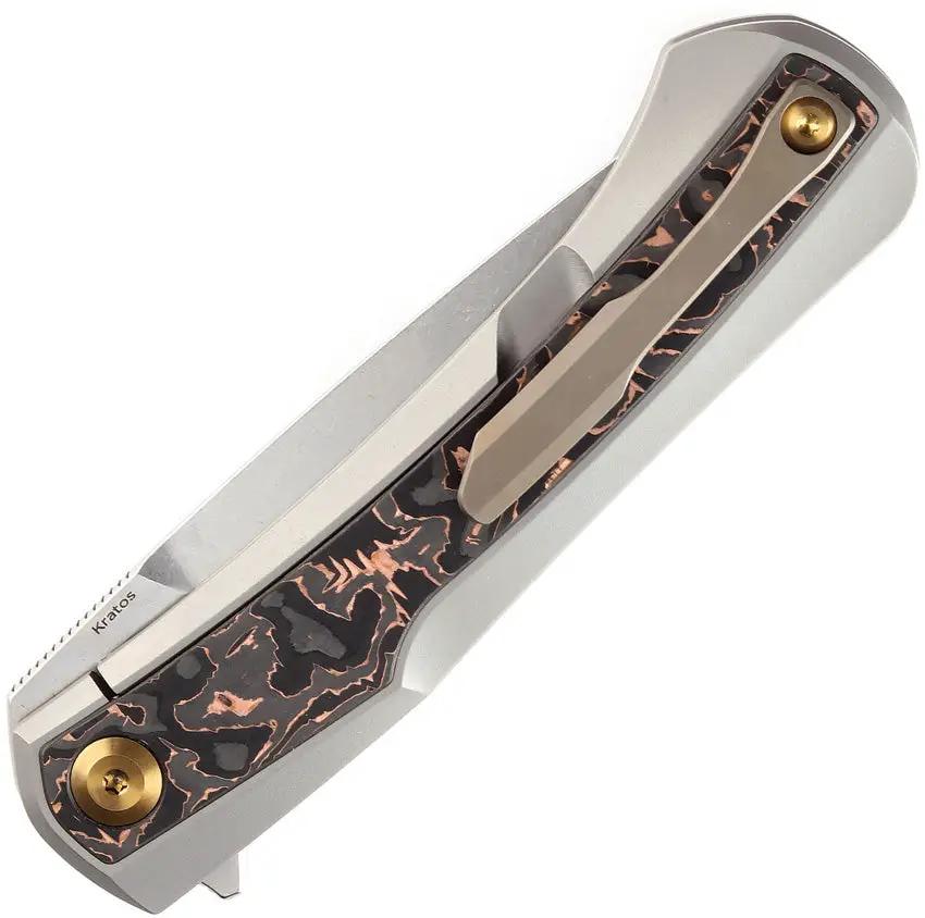 Kansept Knives Kratos Framelock Copper CF K1024A7 - S35VN Blade With Copper Foil Carbon Fiber Inlay by Kansept Knives