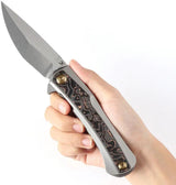 Kansept Knives Kratos Framelock Copper CF K1024A7 - S35VN Blade With Copper Foil Carbon Fiber Inlay by Kansept Knives