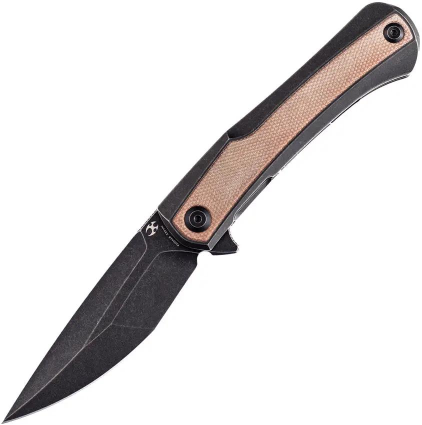 Kansept Knives Kratos Framelock Brown Micarta K1024A8 by Kansept Knives