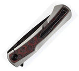 Kansept Knives Kratos Framelock Red Black CF Inlay Titanium Handle CPM S35VN Blade 4 Inch - Premium S35VN Blade by Kansept Knives
