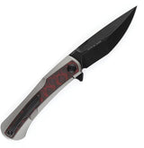 Kansept Knives Kratos Framelock Red Black CF Inlay Titanium Handle CPM S35VN Blade 4 Inch - Premium S35VN Blade by Kansept Knives