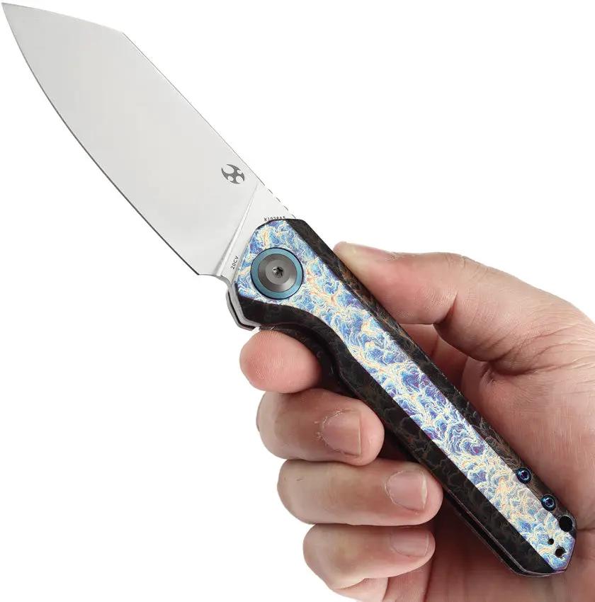 Kansept Knives Bulldozer Framelock Lightning - CPM-20CV Blade With Lightning Anodized Titanium Handle by Kansept Knives