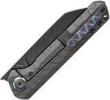 Kansept Knives Bulldozer Framelock Tiger - BlackWash CPM-20CV Blade With Tiger Striped Titanium Handle by Kansept Knives