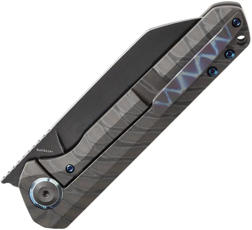 Kansept Knives Bulldozer Framelock Tiger - BlackWash CPM-20CV Blade With Tiger Striped Titanium Handle by Kansept Knives