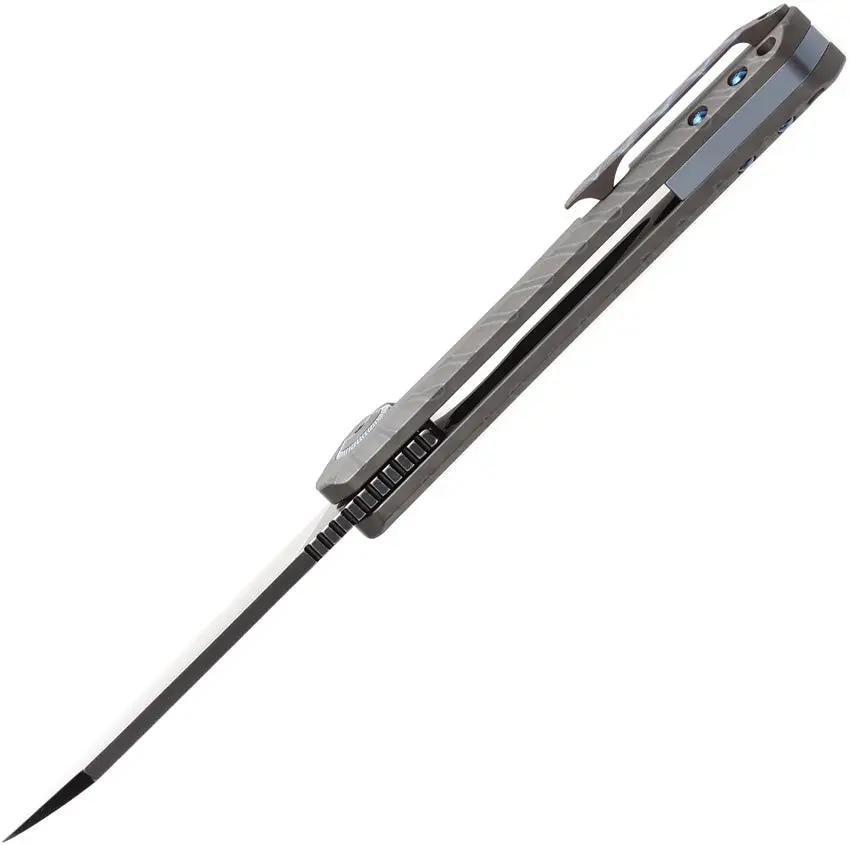 Kansept Knives Bulldozer Framelock Tiger - BlackWash CPM-20CV Blade With Tiger Striped Titanium Handle by Kansept Knives