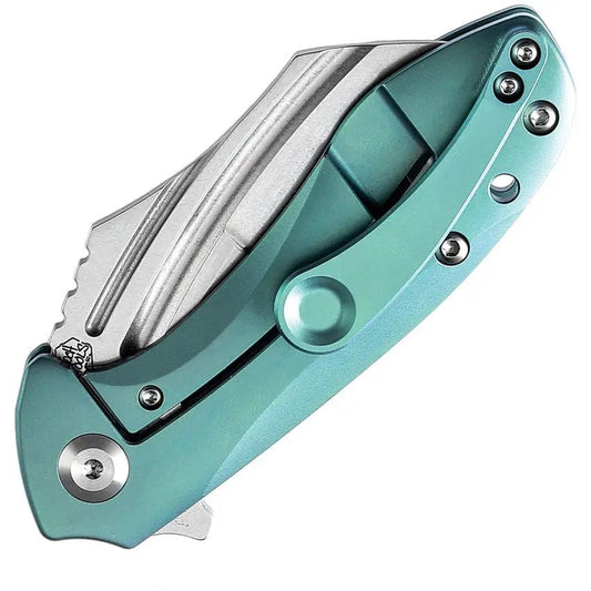 Kansept Knives KTC3 Linerlock Green Ti K1031A4 - Green Anodized Titanium Handle, CPM S35VN Blade, Extended Tang by Kansept Knives