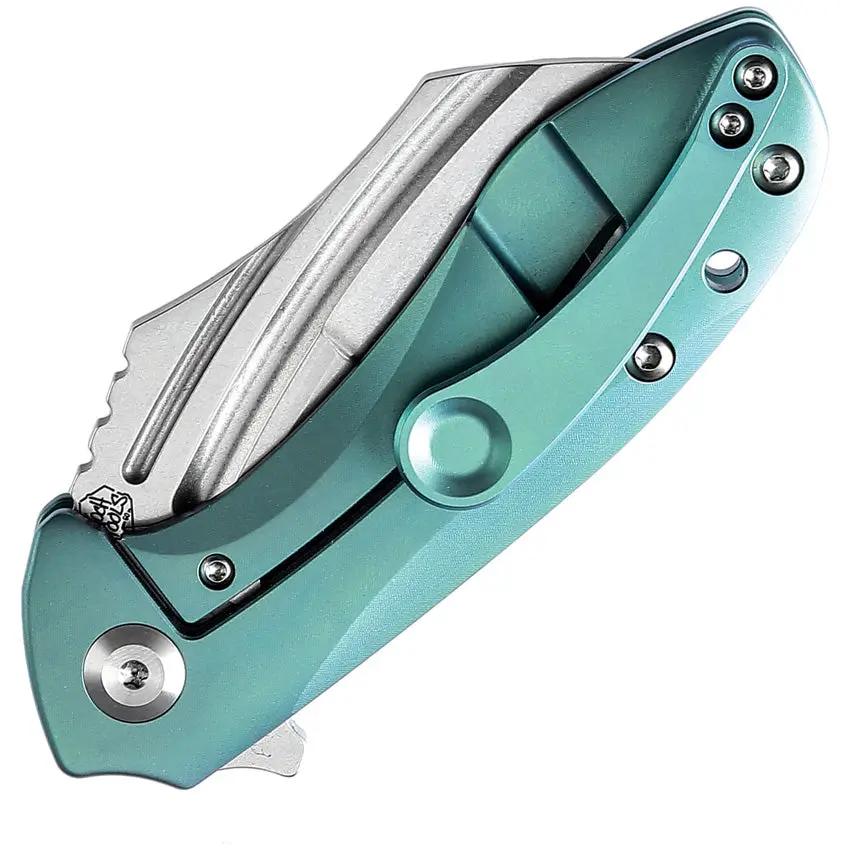 Kansept Knives KTC3 Linerlock Green Ti K1031A4 - Green Anodized Titanium Handle, CPM S35VN Blade, Extended Tang by Kansept Knives