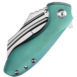 Kansept Knives KTC3 Linerlock Green Ti K1031A4 - Green Anodized Titanium Handle, CPM S35VN Blade, Extended Tang by Kansept Knives