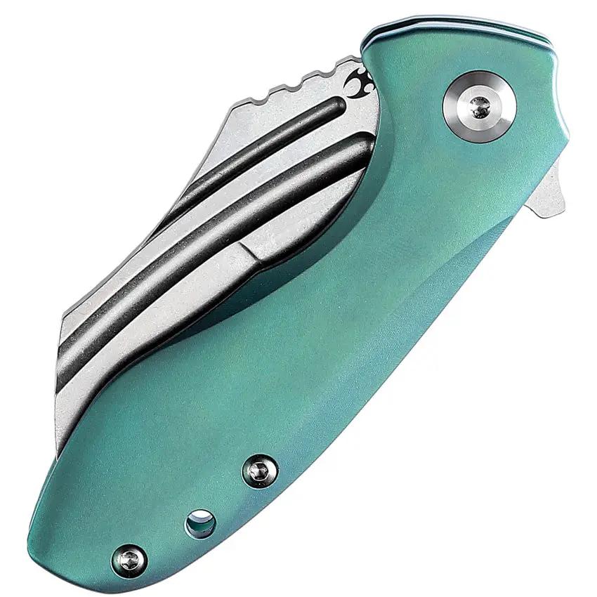 Kansept Knives KTC3 Linerlock Green Ti K1031A4 - Green Anodized Titanium Handle, CPM S35VN Blade, Extended Tang by Kansept Knives