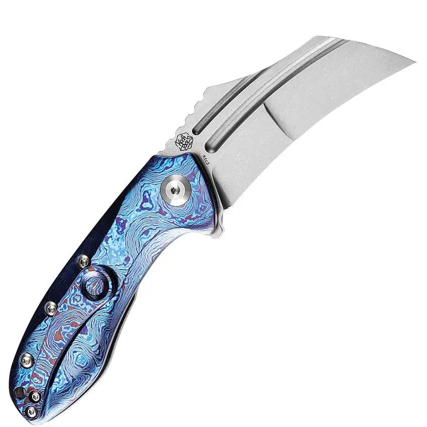 Kansept Knives KTC3 Linerlock Timascus Handle Knife - CPM S35VN Blade, 4 Inch Closed, Pocket Clip by Kansept Knives