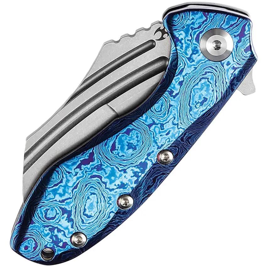 Kansept Knives KTC3 Linerlock Timascus Handle Knife - CPM S35VN Blade, 4 Inch Closed, Pocket Clip by Kansept Knives