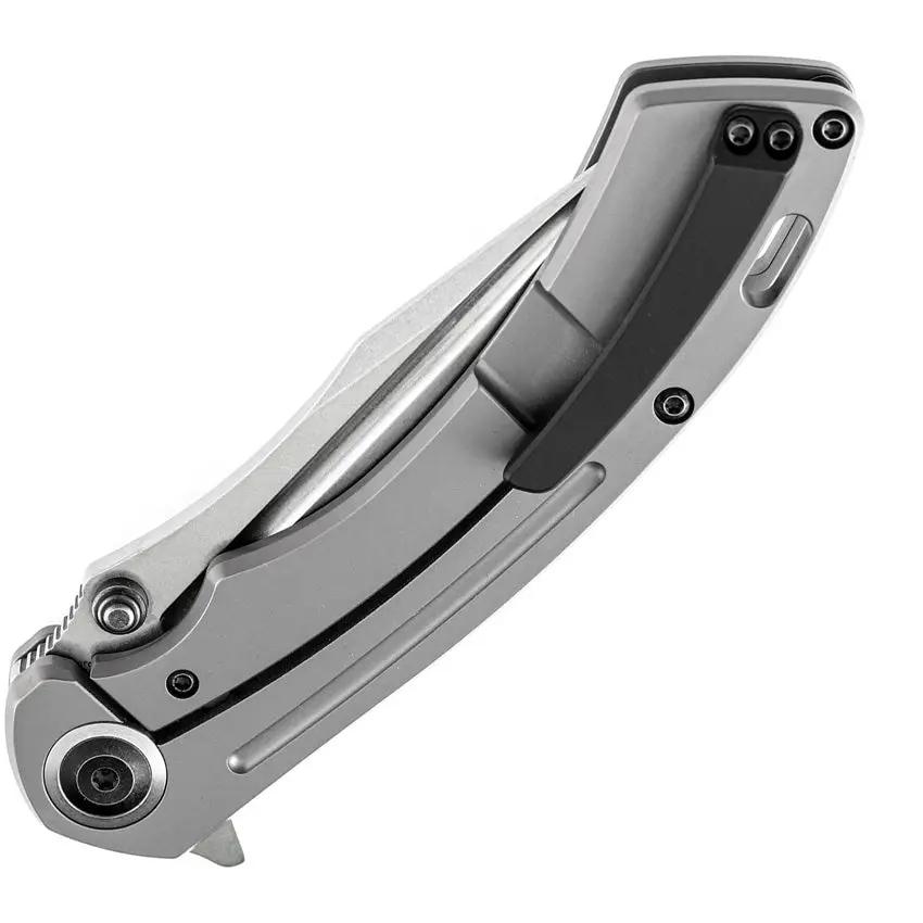 Kansept Knives Pretatout Framelock SW K1032A2 - Stonewashed S35VN Blade Gray Titanium Handle by Kansept Knives