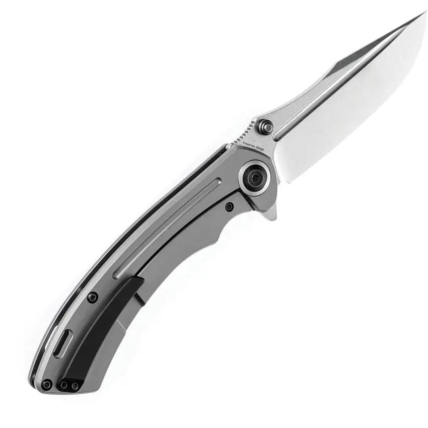 Kansept Knives Pretatout Framelock SW K1032A2 - Stonewashed S35VN Blade Gray Titanium Handle by Kansept Knives