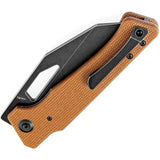 Kansept Knives Egress Linerlock Micarta - S35VN Wharncliffe Blade, 4.75 Inch Closed, Black Stonewash by Kansept Knives