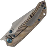 Kansept Knives Fenrir Framelock Bronze Ti - Satin CPM S35VN Wharncliffe Blade Textured Bronze Titanium Handle by Kansept Knives