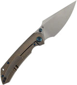 Kansept Knives Fenrir Framelock Bronze Ti - Satin CPM S35VN Wharncliffe Blade Textured Bronze Titanium Handle by Kansept Knives