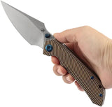 Kansept Knives Fenrir Framelock Bronze Ti - Satin CPM S35VN Wharncliffe Blade Textured Bronze Titanium Handle by Kansept Knives