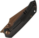 Kansept Knives Fenrir Framelock - Rose Gold Blade With Blackwash Textured Titanium Handle by Kansept Knives