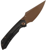 Kansept Knives Fenrir Framelock - Rose Gold Blade With Blackwash Textured Titanium Handle by Kansept Knives