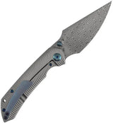 Kansept Knives Fenrir Framelock Damascus K1034C4 - Damascus Wharncliffe Blade With Bead Blast Titanium Handle by Kansept Knives