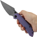 Kansept Knives Fenrir Framelock Damascus PPL K1034C5 - Purple Anodized Titanium Handle With Water Ripple Texture by Kansept Knives