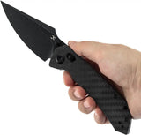 Kansept Knives Fenrir Crossbar Lock Twill CF - CPM S35VN Wharncliffe Blade, 4.5in Closed, Pocket Clip by Kansept Knives